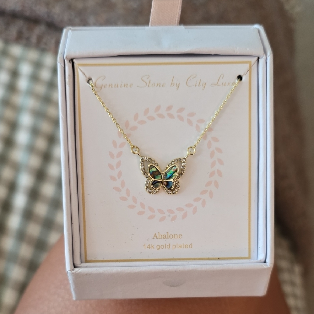 Gold Plated Butterfly Necklace